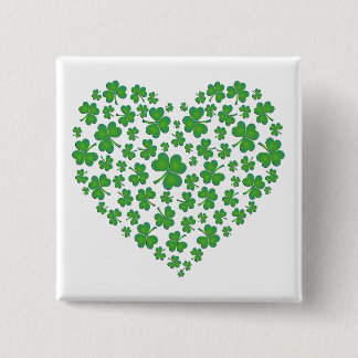 Chapa Cuadrada Lucky Irish Shamrock Heart