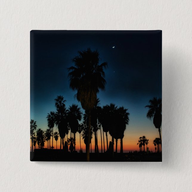 Chapa Cuadrada Luna creciente y una estrella en puesta del sol (Anverso)