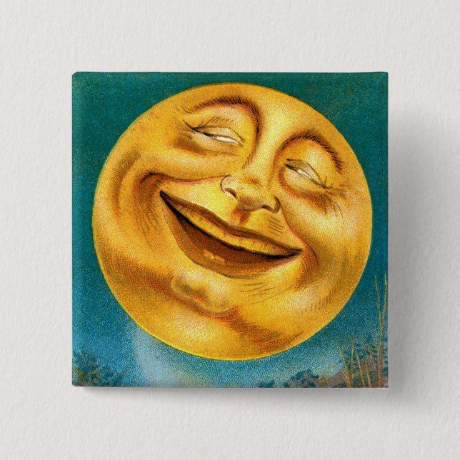 Chapa Cuadrada Luna de Halloween (Anverso)