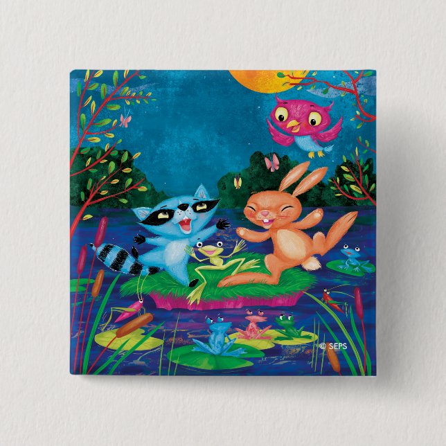 Chapa Cuadrada Luna del otoño (Anverso)