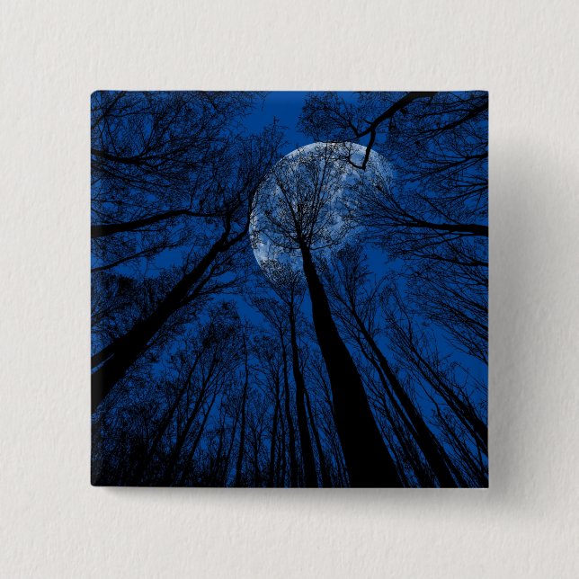 Chapa Cuadrada Luna en el cielo nocturno (Anverso)