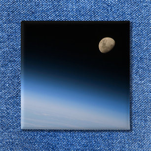 Chapa Cuadrada Luna Gibbous de la foto espacial en órbita