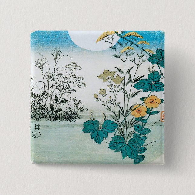 Chapa Cuadrada Luna y flores (Anverso)