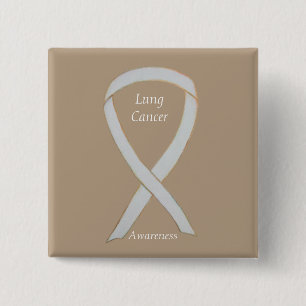 Chapa Cuadrada Lung Cancer Awareness Ribbon Personalizado Art Pin