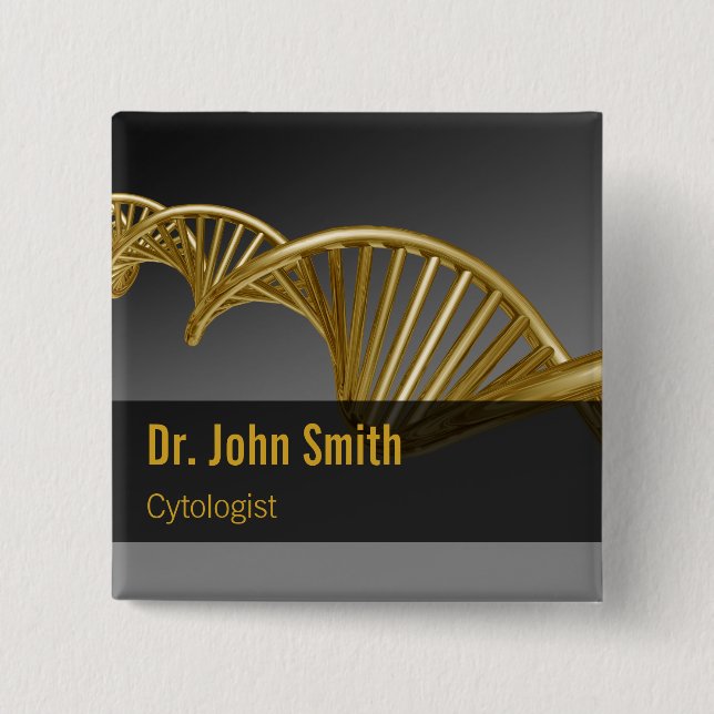 Chapa Cuadrada Luxury Gold Professional Medical DNA Strand (Anverso)