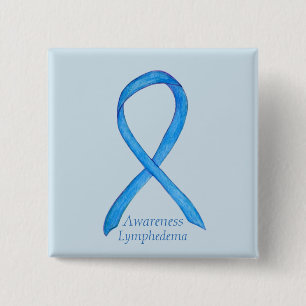 Chapa Cuadrada Lymphedema Awareness Ribbon Personalizado Art Pin