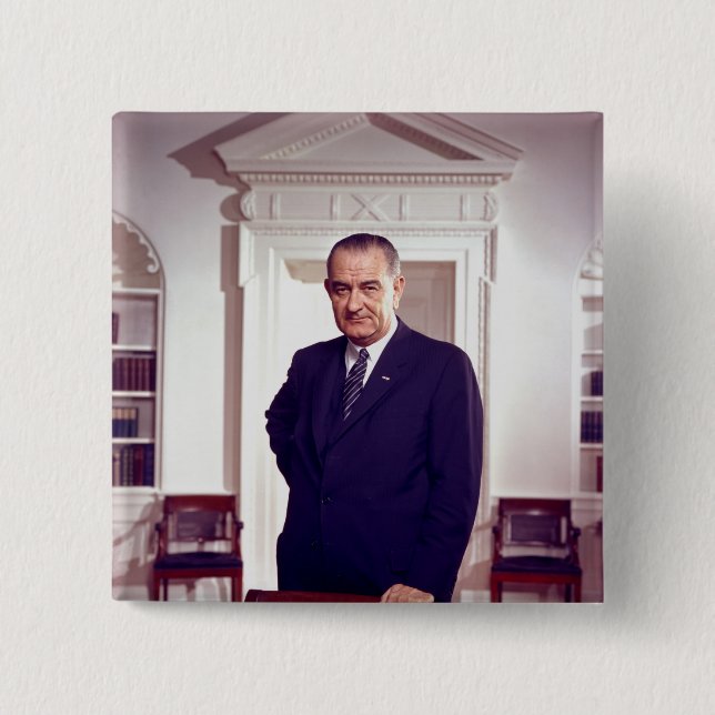 Chapa Cuadrada Lyndon B Johnson (Anverso)