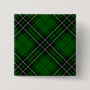 Chapa Cuadrada MacLean Tartan Green y Black Plaid