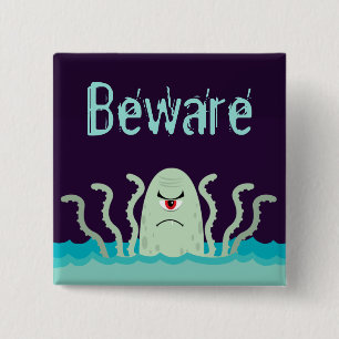Chapa Cuadrada Mad Octopus Beware