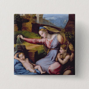 Chapa Cuadrada Madonna de la diadema azul o Madonna de t