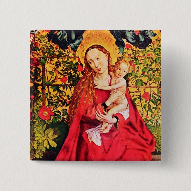 CHAPA CUADRADA MADONNA DEL ROSA BOWER (Anverso)
