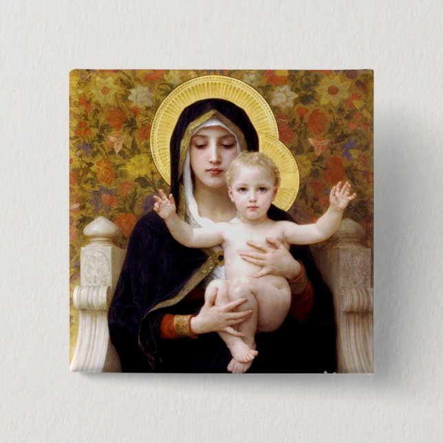 Chapa Cuadrada Madonna y niño (Anverso)