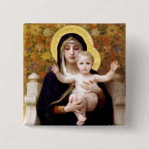 Chapa Cuadrada Madonna y niño