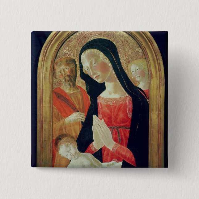 Chapa Cuadrada Madonna y niño (Anverso)