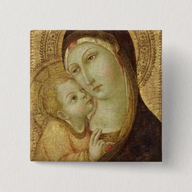 Chapa Cuadrada Madonna y niño (Anverso)