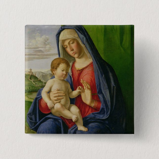 Chapa Cuadrada Madonna y niño, 1490s (Anverso)