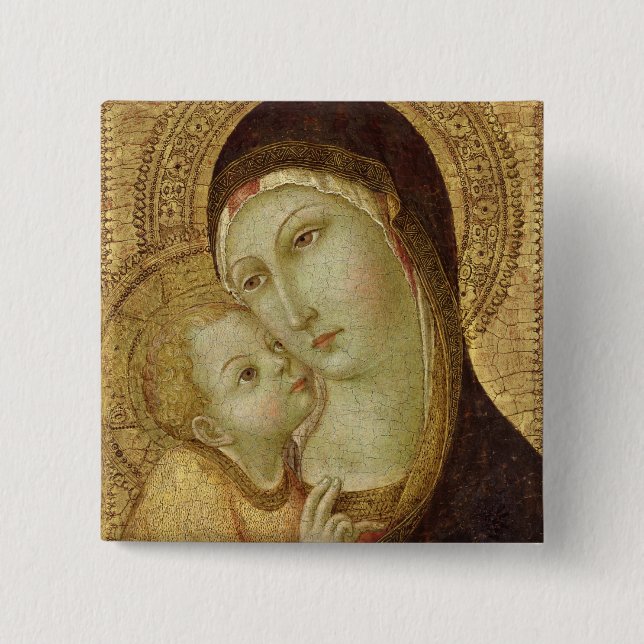 Chapa Cuadrada Madonna y niño 2 (Anverso)
