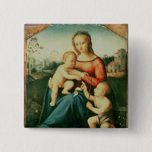 Chapa Cuadrada Madonna y niño con St. John el Bautista