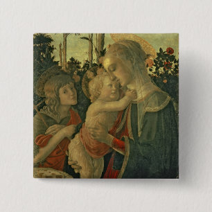 Chapa Cuadrada Madonna y niño con St. John el Bautista (aceite o