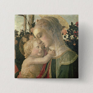 Chapa Cuadrada Madonna y niño con St. John el Bautista, detai