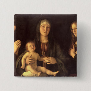 Chapa Cuadrada Madonna y niño con St Mary Magdalena y St.