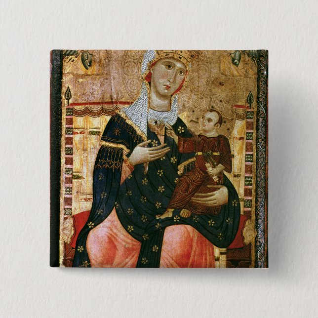 Chapa Cuadrada Madonna y niño Enthroned, c.1260 (Anverso)