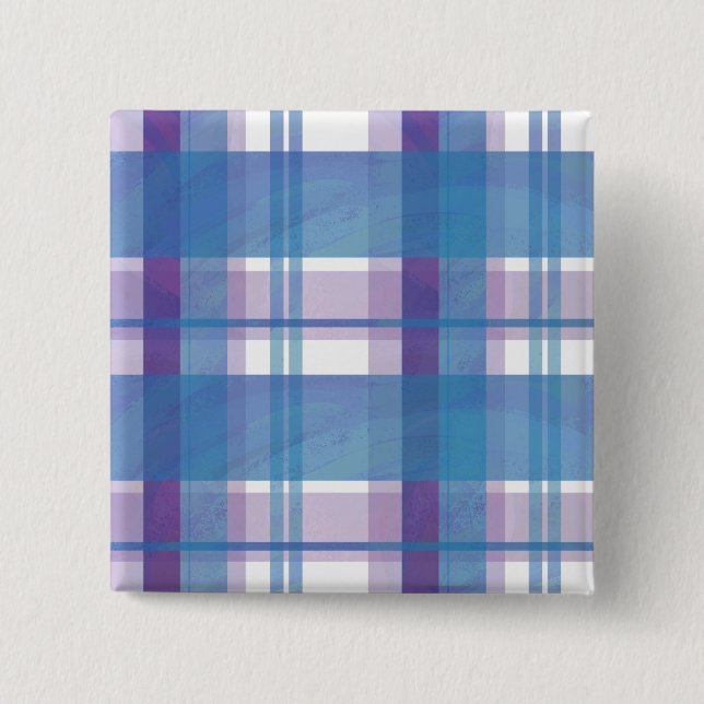 Chapa Cuadrada Madras cubiertas azul y púrpura (Anverso)