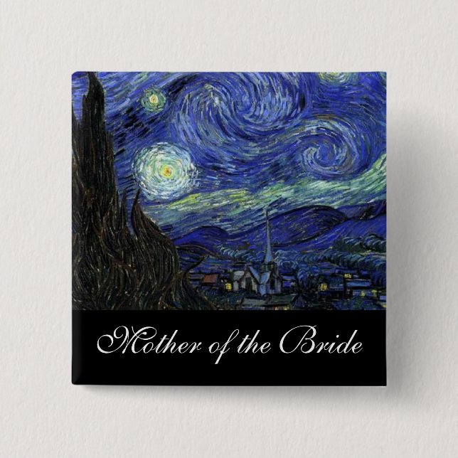 Chapa Cuadrada Madre de la novia Starry Night (Anverso)