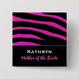 Chapa Cuadrada Madre del estampado de zebra negro Z010 de Pinkand