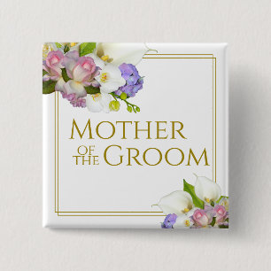 Chapa Cuadrada Madre del Groom Elegant Spring Floral Bouquet