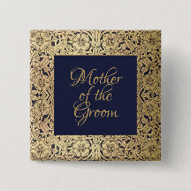Madre del Novio Dorada Elegante Boda Azul Marino