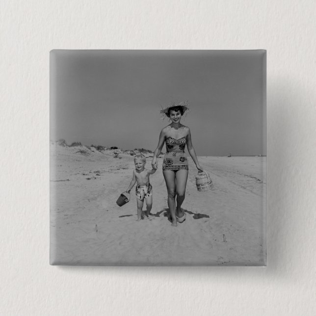 Chapa Cuadrada Madre e hijo (Anverso)