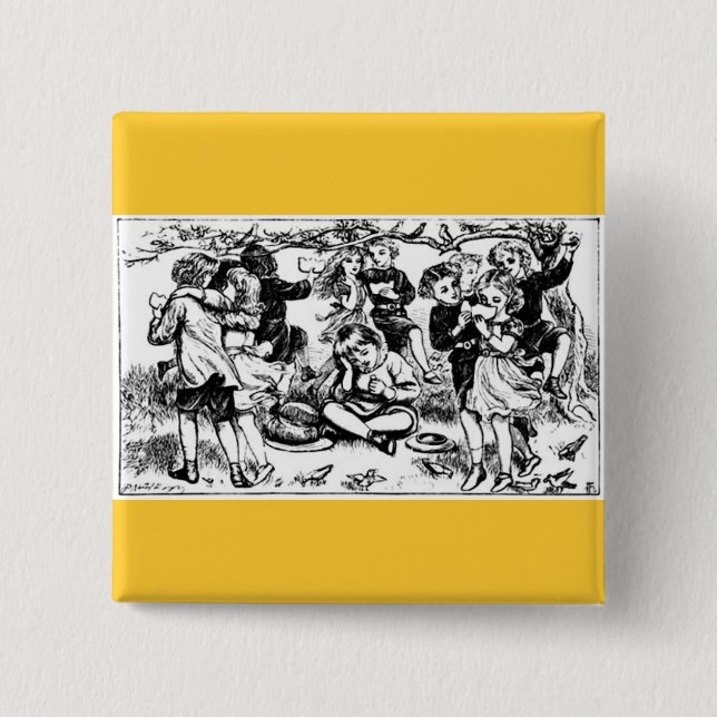 Chapa Cuadrada Madre Goose (Anverso)