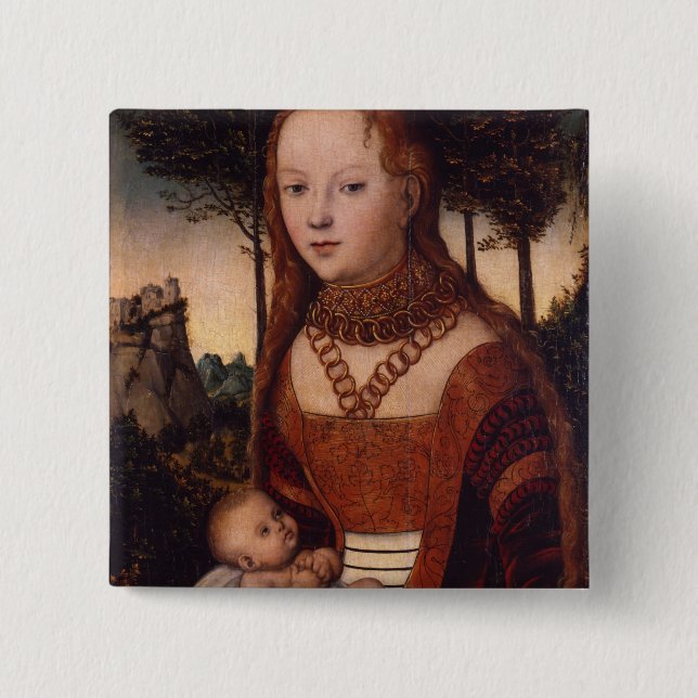 Chapa Cuadrada Madre joven con el niño (Anverso)