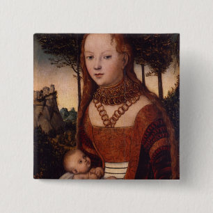 Chapa Cuadrada Madre joven con el niño