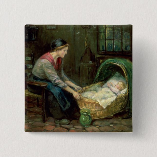 Chapa Cuadrada Madre y bebé (Anverso)