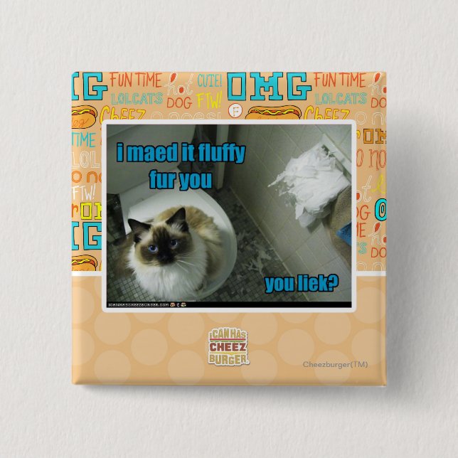 Chapa Cuadrada Maed lo piel mullida usted (Anverso)