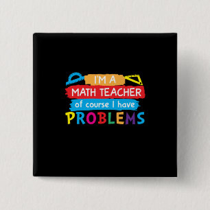 Chapa Cuadrada Maestra De Matemáticas Soy Maestra De Matemáticas