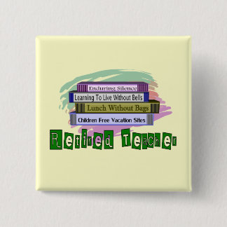 Chapa Cuadrada Maestra retirada (Graciosa pila de libros de diseñ