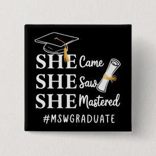 Chapa Cuadrada Maestría MSW Maestro en Trabajo Social Graduado