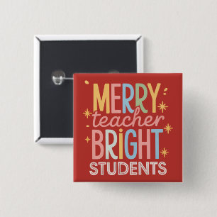 Chapa Cuadrada Maestro Alegre Estudiantes Brillantes Navidad Dive