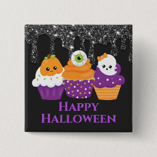 Chapa Cuadrada Magdalenas de Halloween de Fantasma de Calabaza de