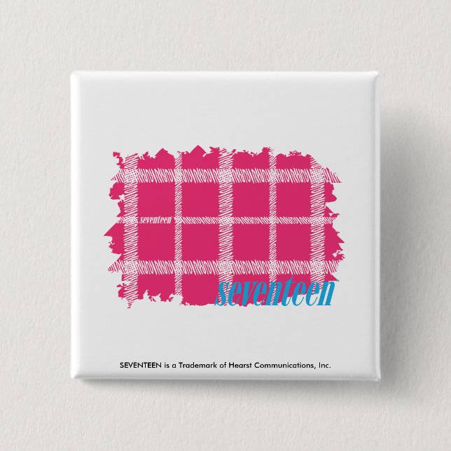 Chapa Cuadrada Magenta 4 de la tela escocesa (Anverso)