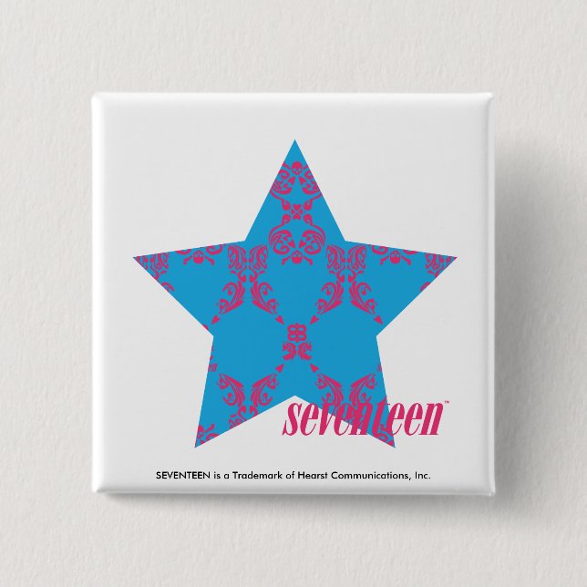 Chapa Cuadrada Magenta-Aguamarina 2 del damasco (Anverso)