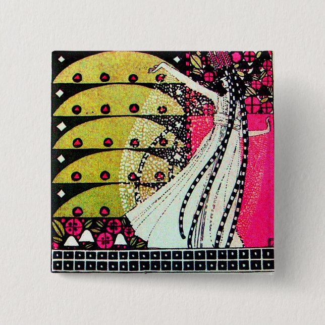 Chapa Cuadrada MÁGICA DE LA PRIMAVERA amarillo blanco y negro bri (Anverso)