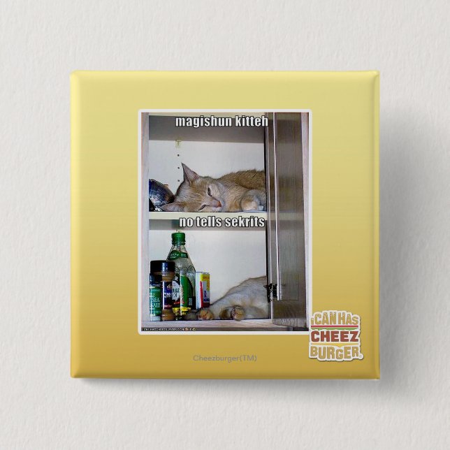 Chapa Cuadrada Magishun Kitteh (Anverso)