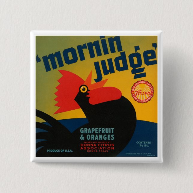Chapa Cuadrada Magistrado Mornin Grapefruit y Naranjas (Anverso)