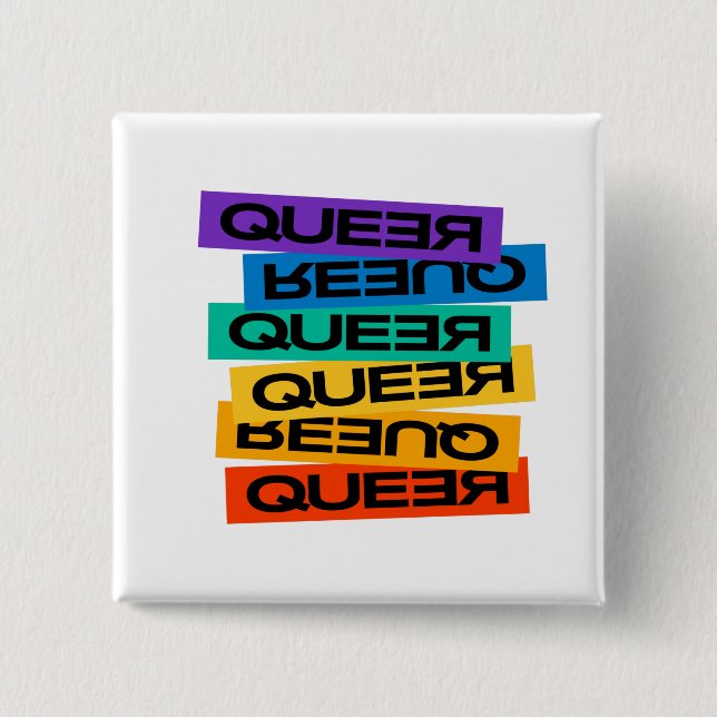 Chapa Cuadrada Magnate de coches. LGTB+Orgullo. Raro. (Anverso)