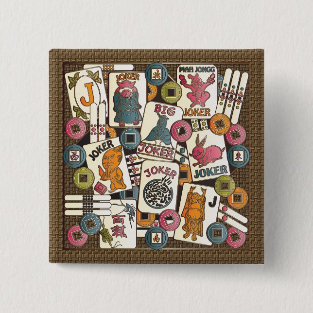 Chapa Cuadrada Mah Jongg Jokers (Anverso)