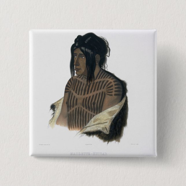 Chapa Cuadrada Mahsette-Kuiuab, jefe de los indios del Cree, (Anverso)